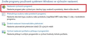 Nastavení výchozích programů