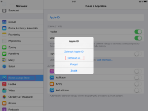 Odhlášení z iTunes
