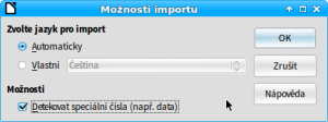 Možnosti importu