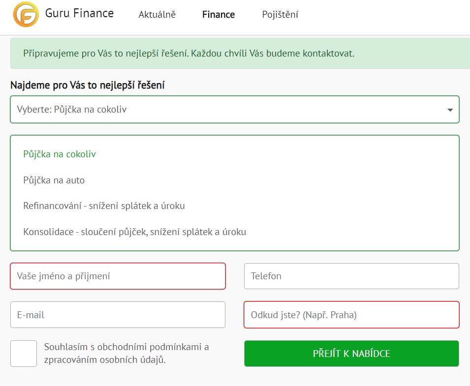 Guru Finance poptávka