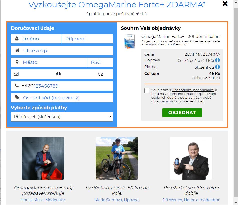 Objednavkovy formular OmegaMarine Forte+